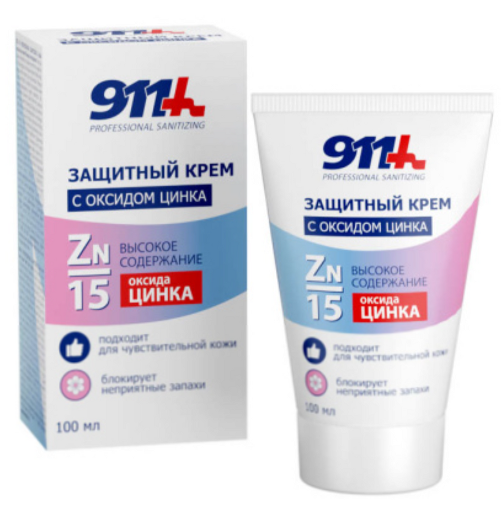 911 Professional Sanitizing Крем защитный для кожи, крем, с оксидом цинка,  100 г, 1 шт.