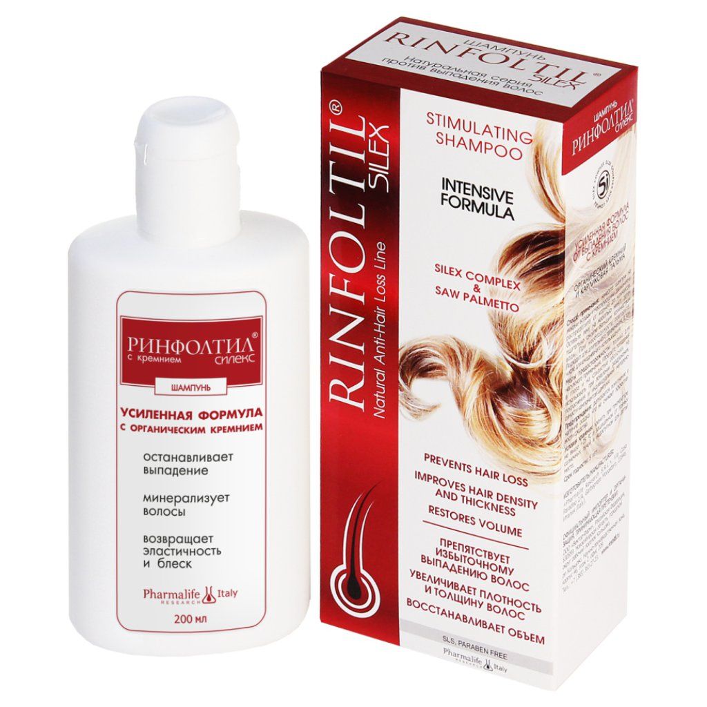 фото упаковки Rinfoltil Силекс Шампунь с кремнием против выпадения волос