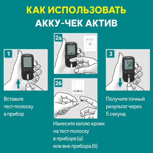 Accu-Chek Active Тест-полоски, тест-полоска, 100 шт.