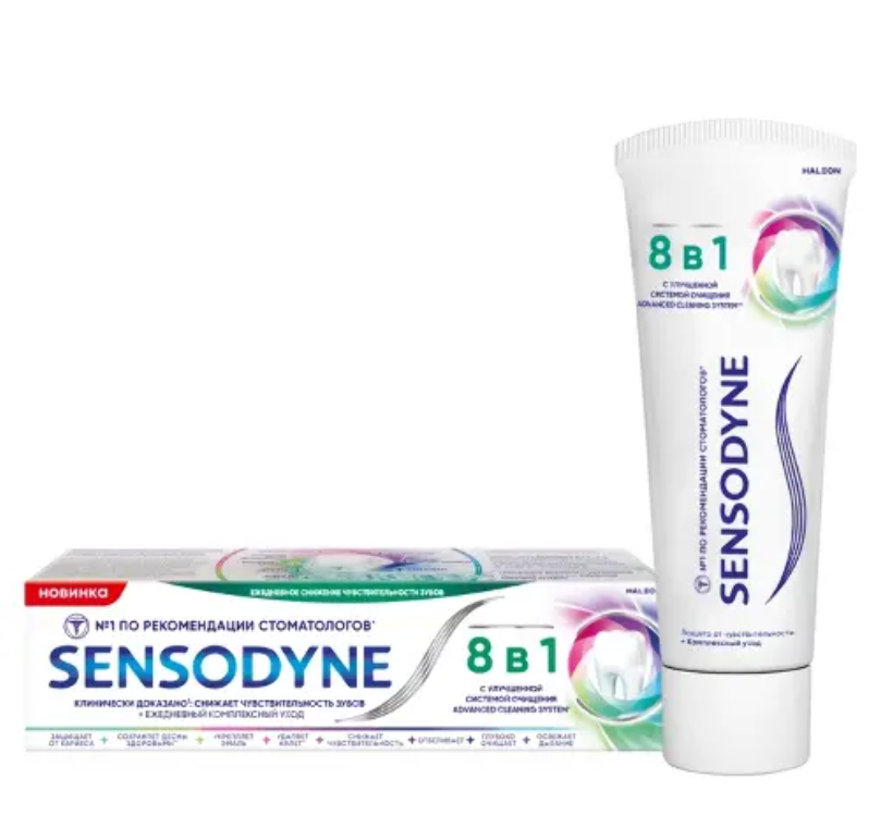 фото упаковки Sensodyne зубная паста 8в1