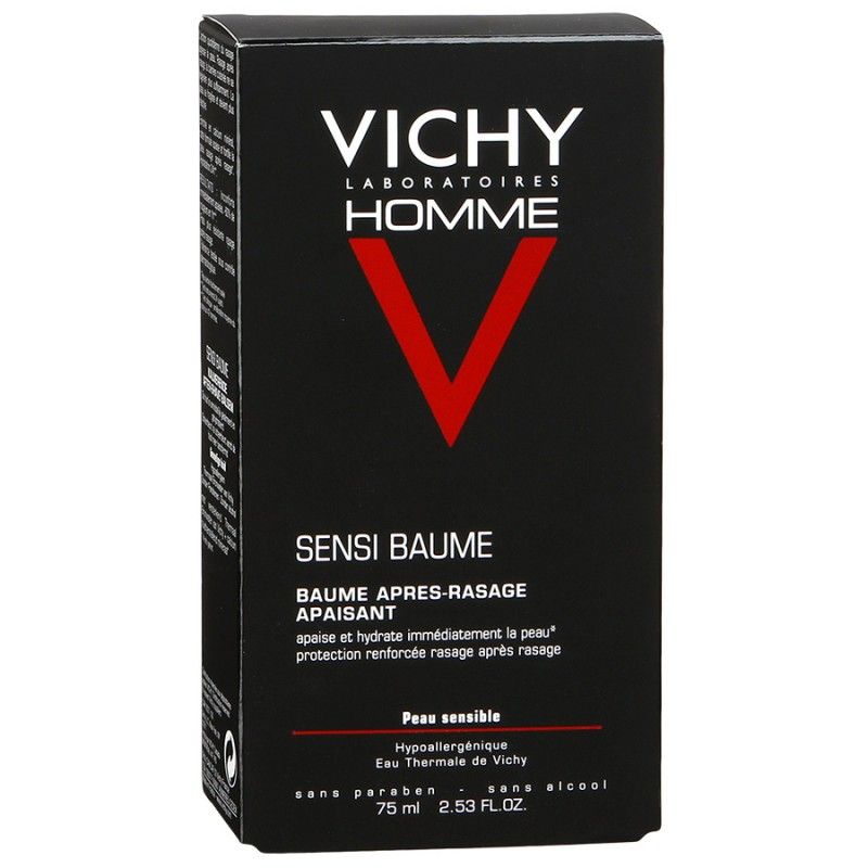 фото упаковки Vichy Homme Sensi Baume бальзам после бритья для чувствительной кожи