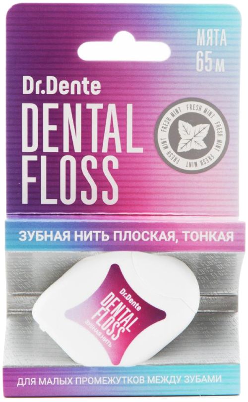 фото упаковки Dr. Dente Зубная нить плоская