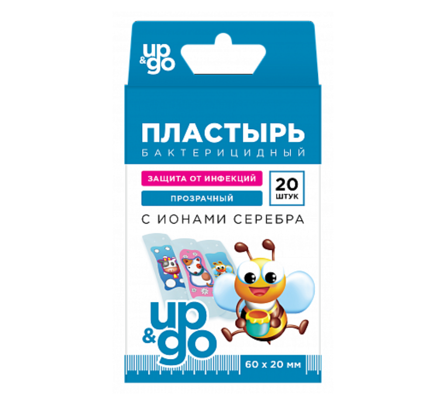 фото упаковки Пластырь бактерицидный детский UP&GO