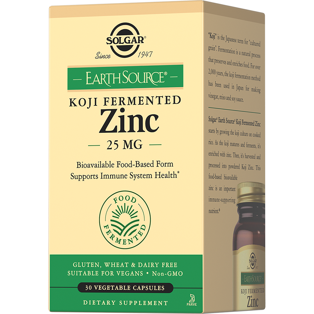 Solgar Цинк Коджи, 25 мг, капсулы, Цинк в ферментированной культуре, 30 шт.