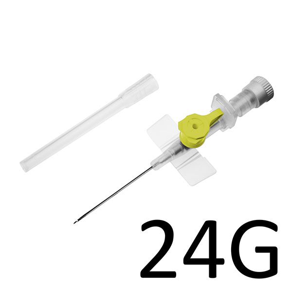 SFM Катетер внутривенный (канюля) с портом, 24G (0,70х19мм), код желтый, 100 шт.