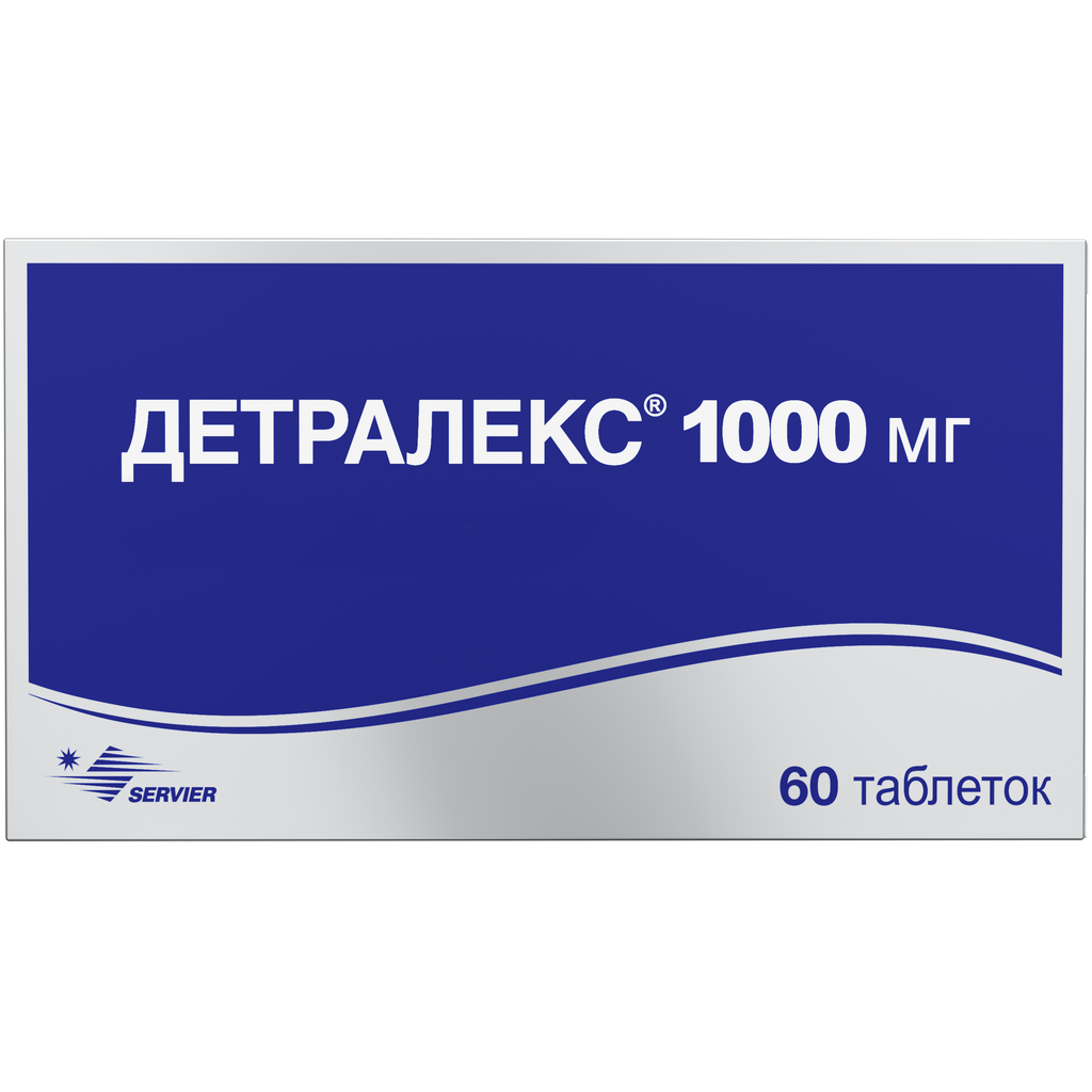 Детралекс, 1000 мг, таблетки, покрытые пленочной оболочкой, 60 шт. купить по цене от 2625 руб в Воронеже, заказать с доставкой в аптеку, инструкция по применению, отзывы, аналоги, Servier