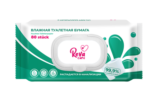 Reva Сare Влажная туалетная бумага, 80 шт.