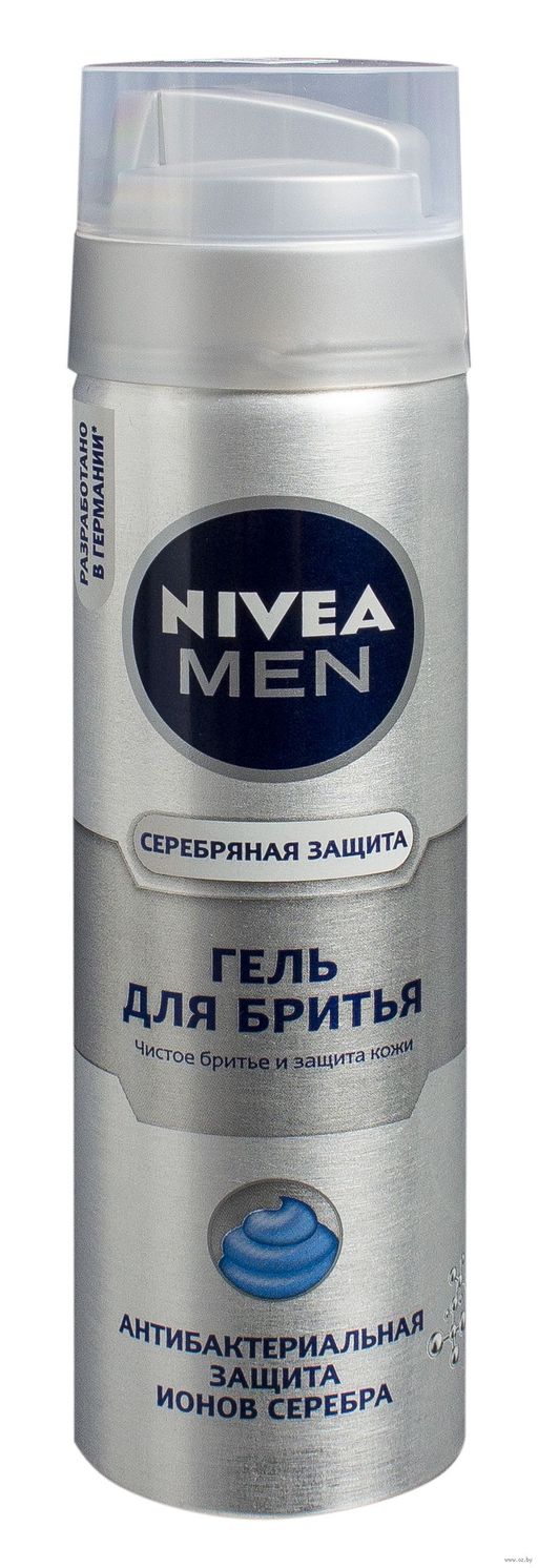 Nivea Men Гель для бритья Серебряная защита антибактериальный, 200 мл, 1 шт.