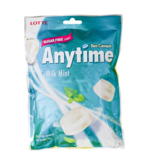 Anytime Карамель без сахара, карамель, молочная мята, 74 г, 1 шт.