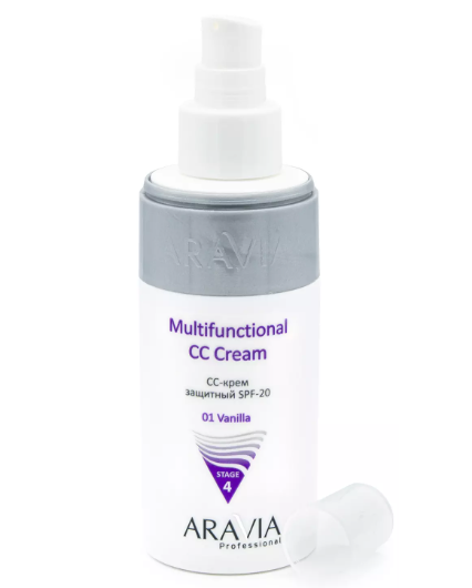 Aravia professional Multifunctional CC-Крем для лица защитный, тон 1, SPF20, крем для лица, 150 мл, 1 шт.