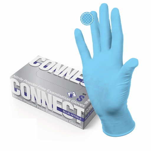 Перчатки смотровые Connect Blue Nitrile нитриловые, M, нестерильная (ые, ый), 100 шт.