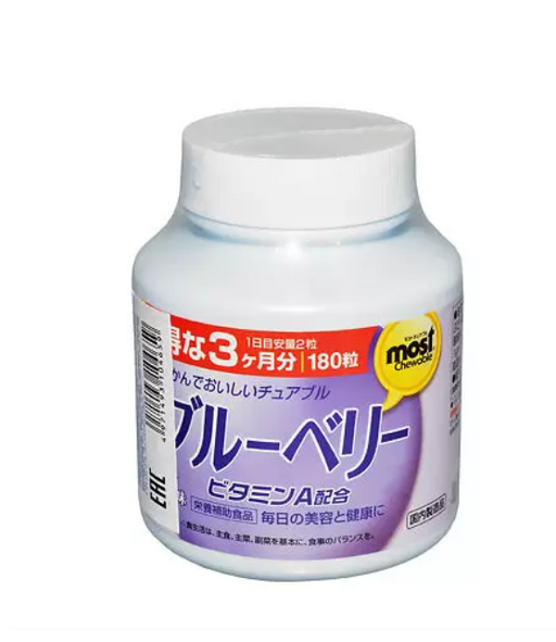 Orihiro Витамин А, таблетки жевательные, с экстрактом черники, 180 шт.