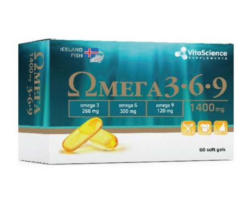Vitascience Омега 3-6-9, 1400 мг, капсулы, 60 шт.
