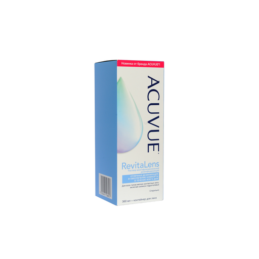 Acuvue Revitalens Раствор для линз многофункциональный дезинфицирующий, с контейнером, 360 мл, 1 шт.