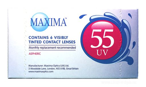 Maxima 55 UV Контактные линзы плановой замены, BC=8,6 d=14,2, D(-1.50), стерильно, 6 шт.