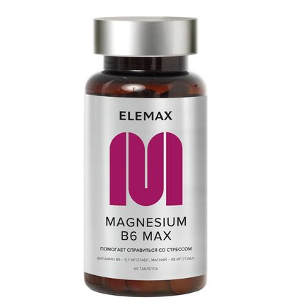 Elemax Магнезиум В6 Мах, 500 мг, таблетки, 60 шт.