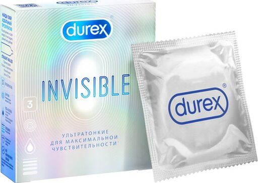 Презервативы Durex Invisible, презервативы, ультратонкие, 3 шт.