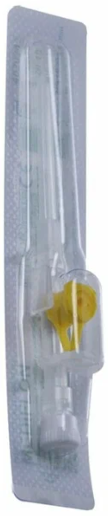 Inekta Mediflon Катетер внутривенный с инжекторным клапаном и фиксаторами, 24G (0,70х19мм), код желтый, 1 шт.