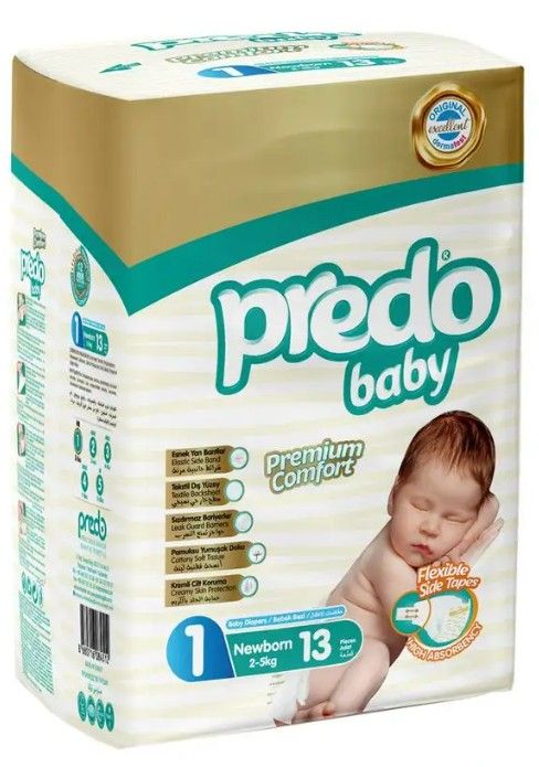 Predo Baby Подгузники для детей, р. 1, 2-5 кг, 13 шт.