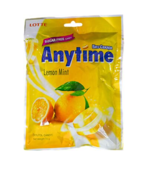 Anytime Карамель без сахара, карамель, лимон мята, 74 г, 1 шт.