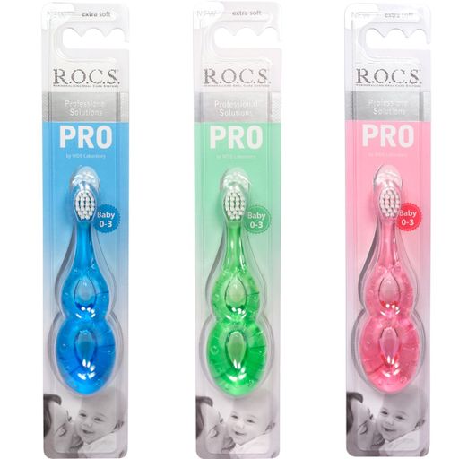 ROCS PRO Зубная щетка детская Baby 0-3 лет, щетка зубная, extra soft, 1 шт.