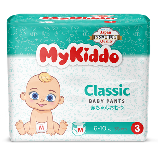 MyKiddo Classic Подгузники-трусики детские, M, 6-10 кг, 38 шт.