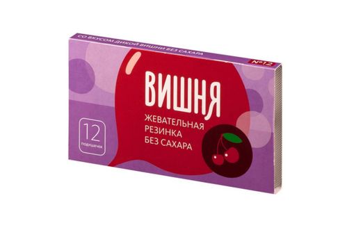 PL Резинка жевательная без сахара, вишня, 12 шт.