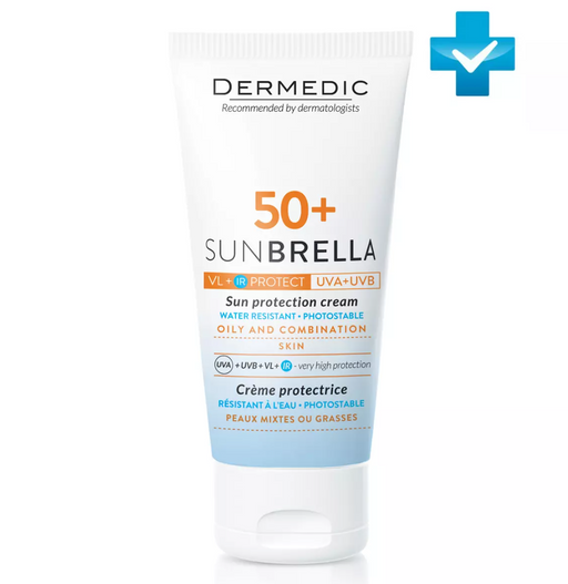 Dermedic Sunbrella Крем солнцезащитный, SPF50, крем, для жирной и комбинированной кожи, 50 мл, 1 шт.
