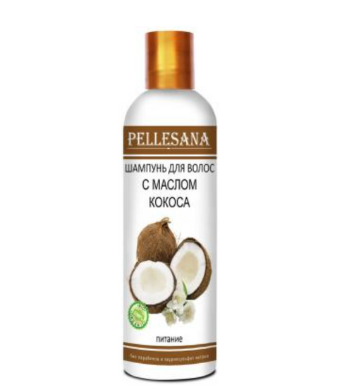 Pellesana Шампунь для волос, шампунь, с кокосовым маслом, 250 мл, 1 шт.